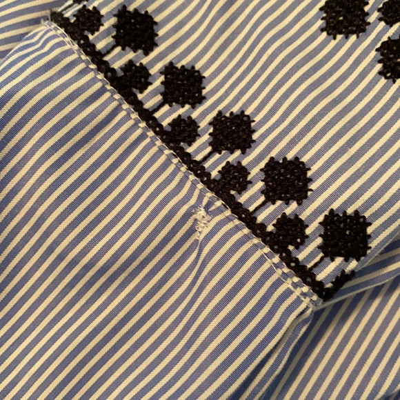 Zara Striped Shirt with Embroidery and Tassels - Picture 7 of 10